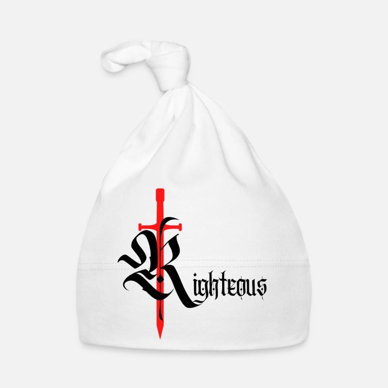 Gothic Righteous Design with Sword with black text Organic Baby Cap