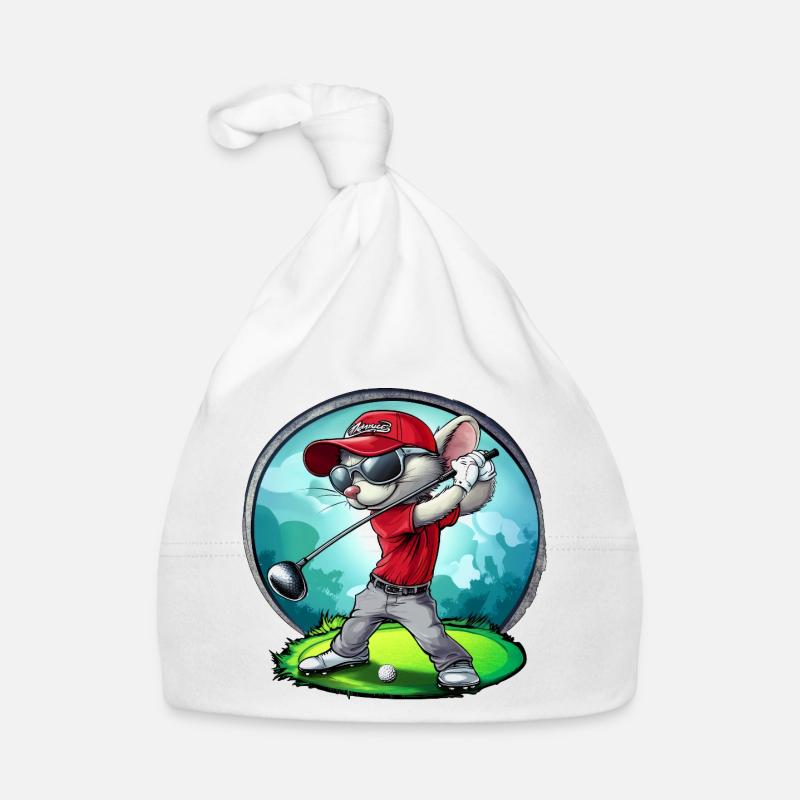 Mice Golfer / Golf Mouse Organic Baby Cap