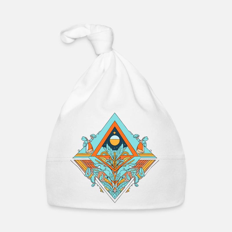 Celestial Dreamscape Geometric Design Organic Baby Cap