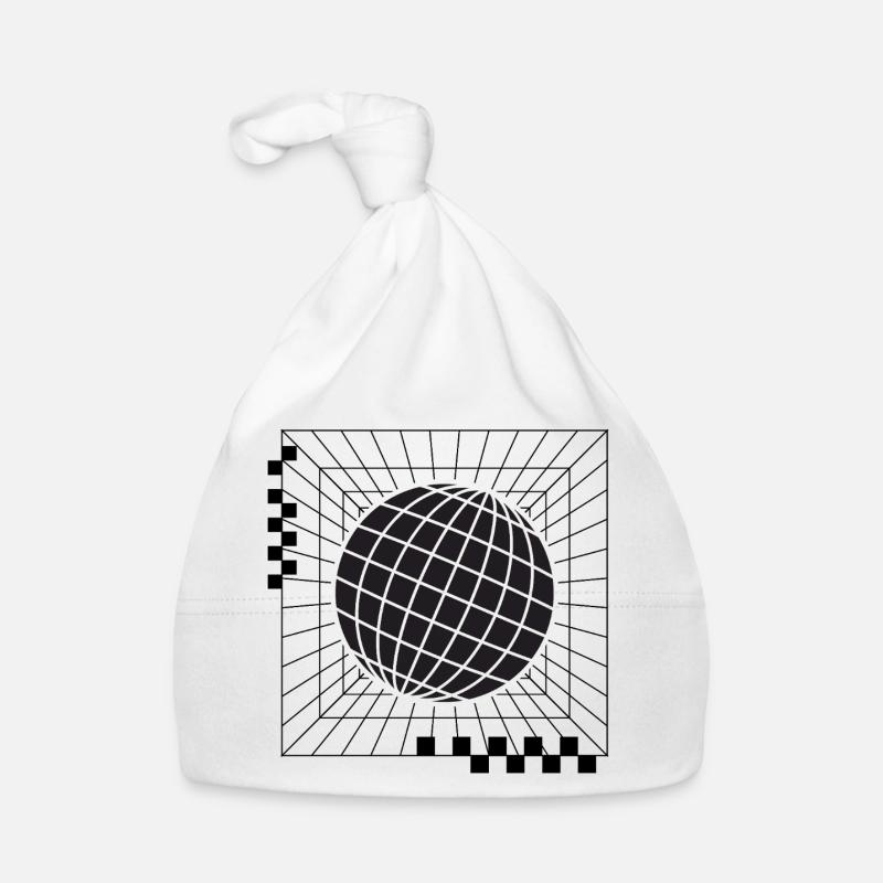 Geometric Global Sphere Design Organic Baby Cap