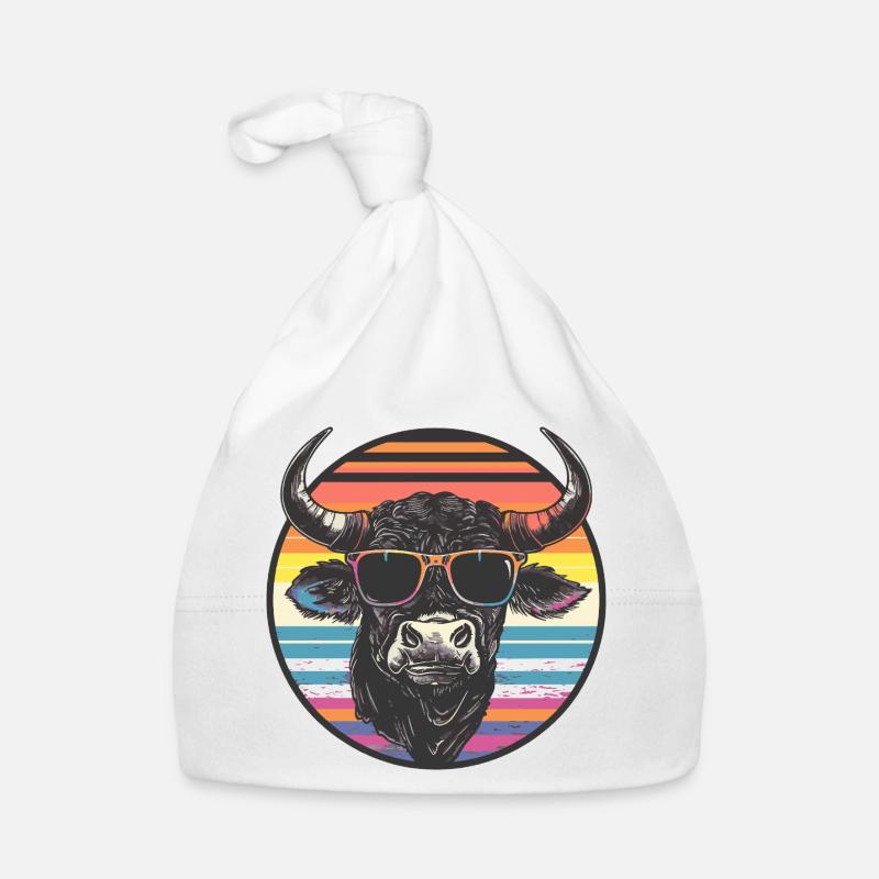 Casual bison with sunglasses Organic Baby Cap