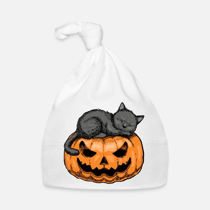 Schläfrige Katze Halloween-Design Baby Bio-Mütze
