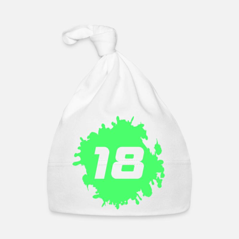 Neon Green Splatter 18 Organic Baby Cap