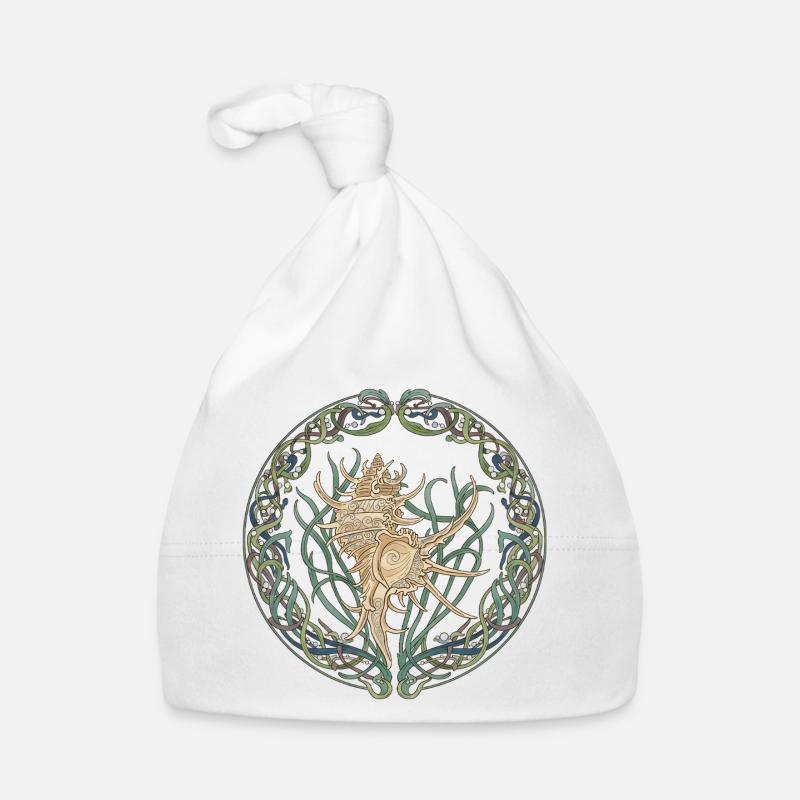 Celtic circle of the shell spiral Organic Baby Cap