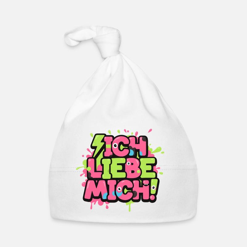 Ich Liebe Mich Graffiti - Baby Bio-Mütze - Weiß