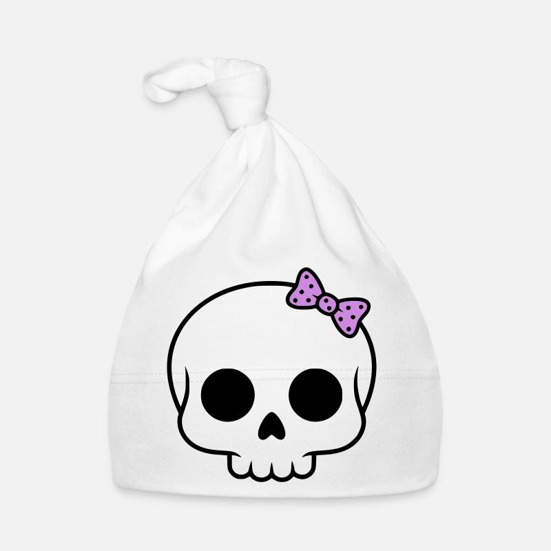 Cute skull with bow | Girly Goth Organic Baby Cap