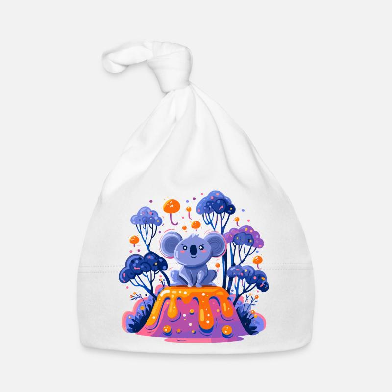Koala on melting lava Organic Baby Cap