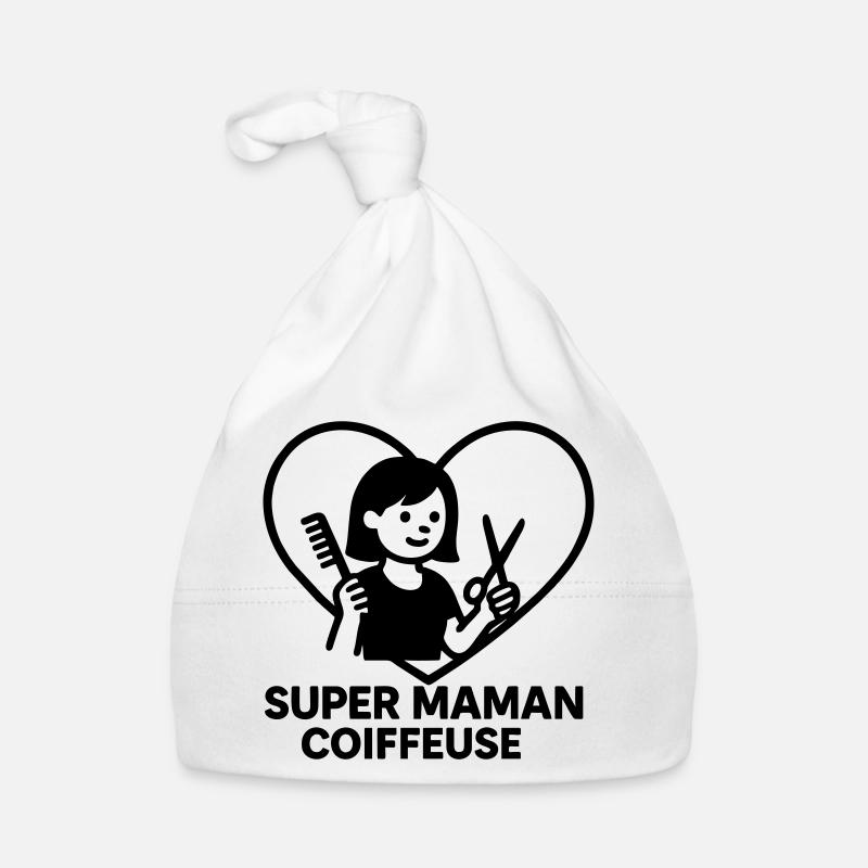 Super maman coiffeuse – Cœur coiffure Bonnet bio Bébé