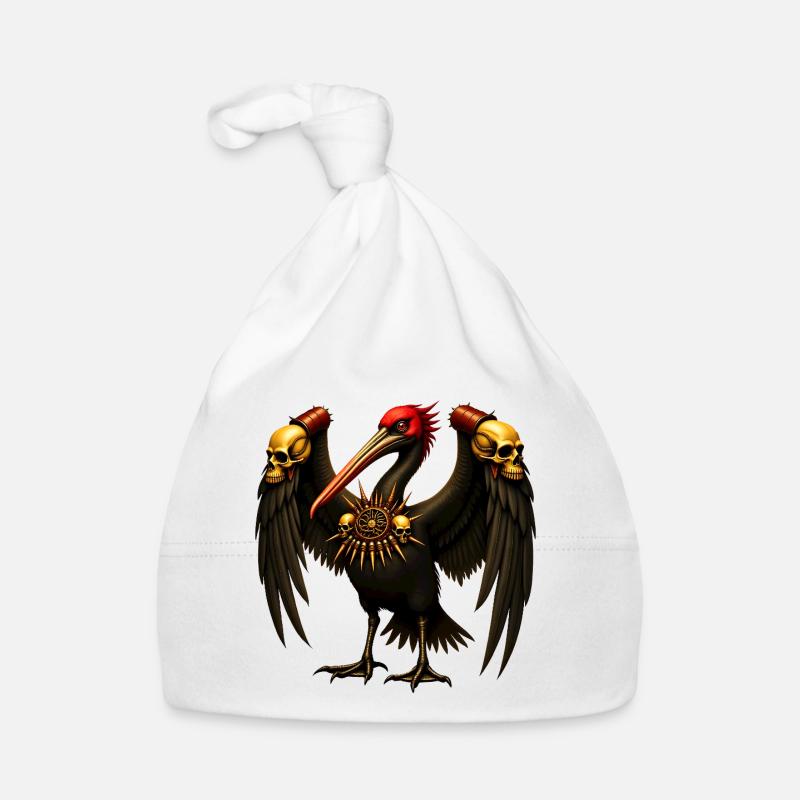 Dark Raven with Skulls Organic Baby Cap