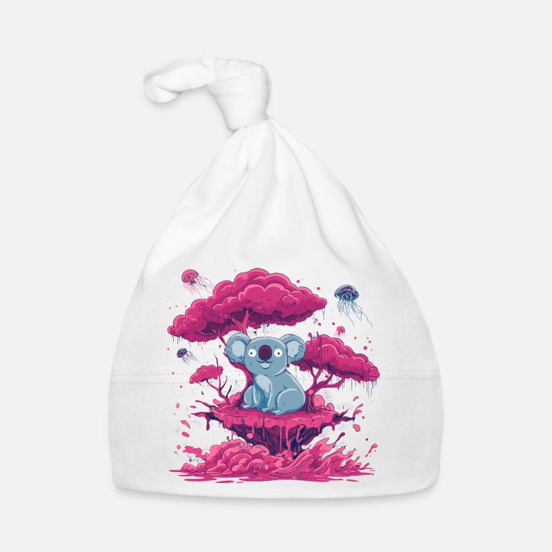 Koala in the Pink Forest Organic Baby Cap