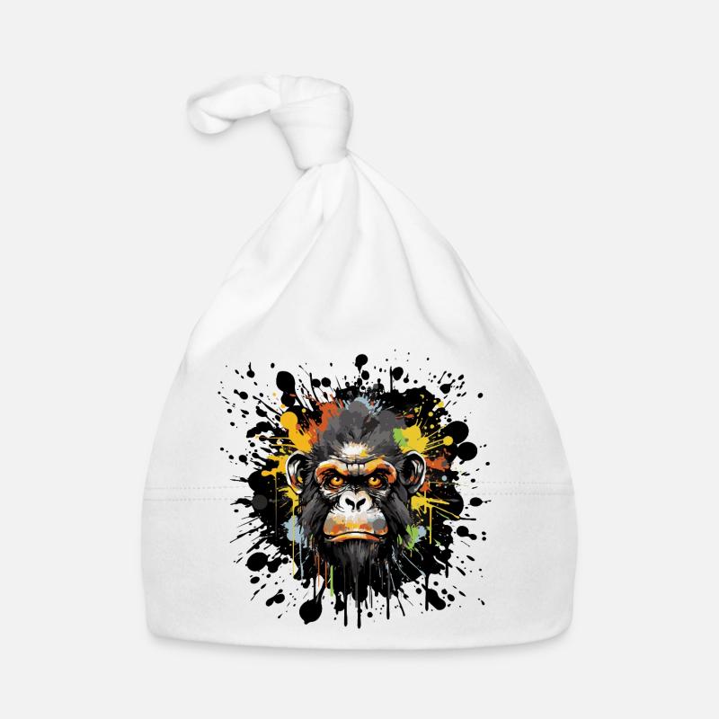 Graffiti Monkey Animal Organic Baby Cap