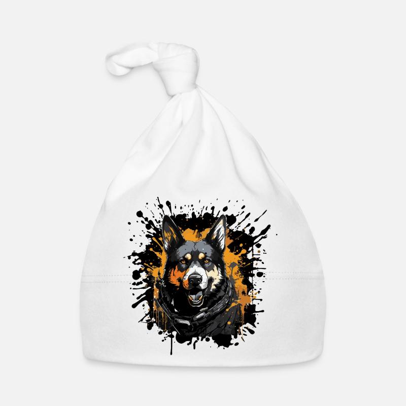German Shepherd Graffiti Portrait Organic Baby Cap
