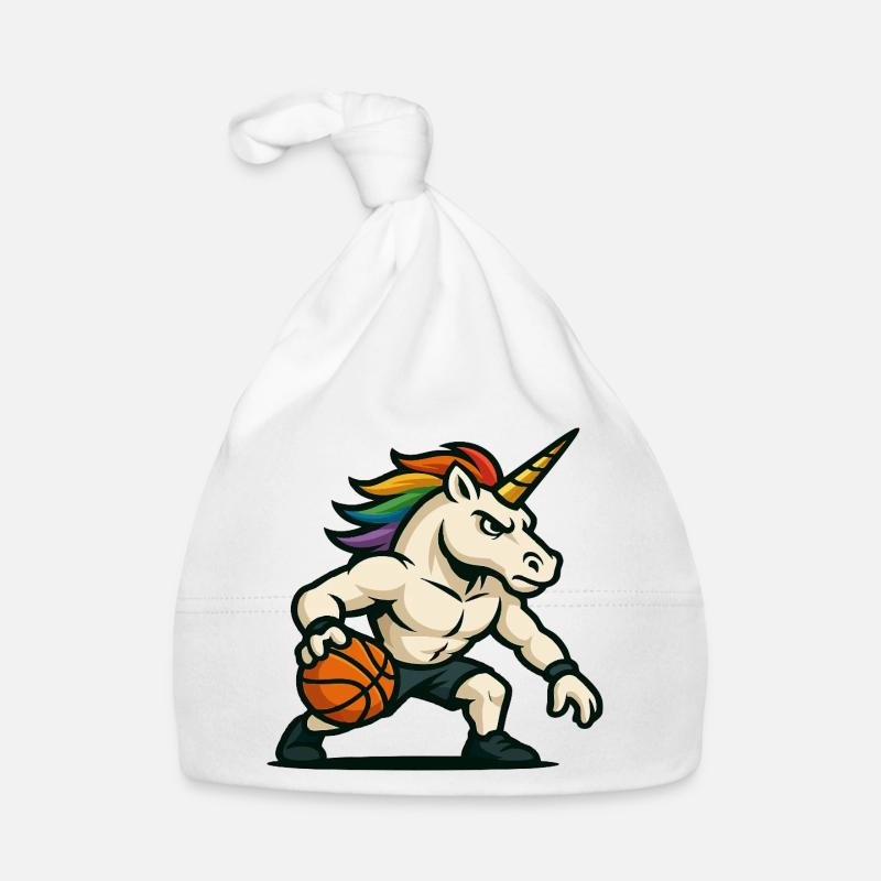 Rainbow Unicorn Dribbler Organic Baby Cap
