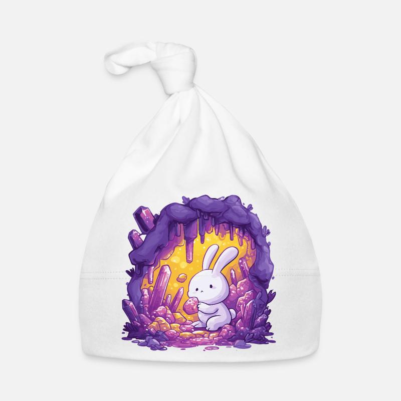 Rabbit in Crystal Cave Organic Baby Cap