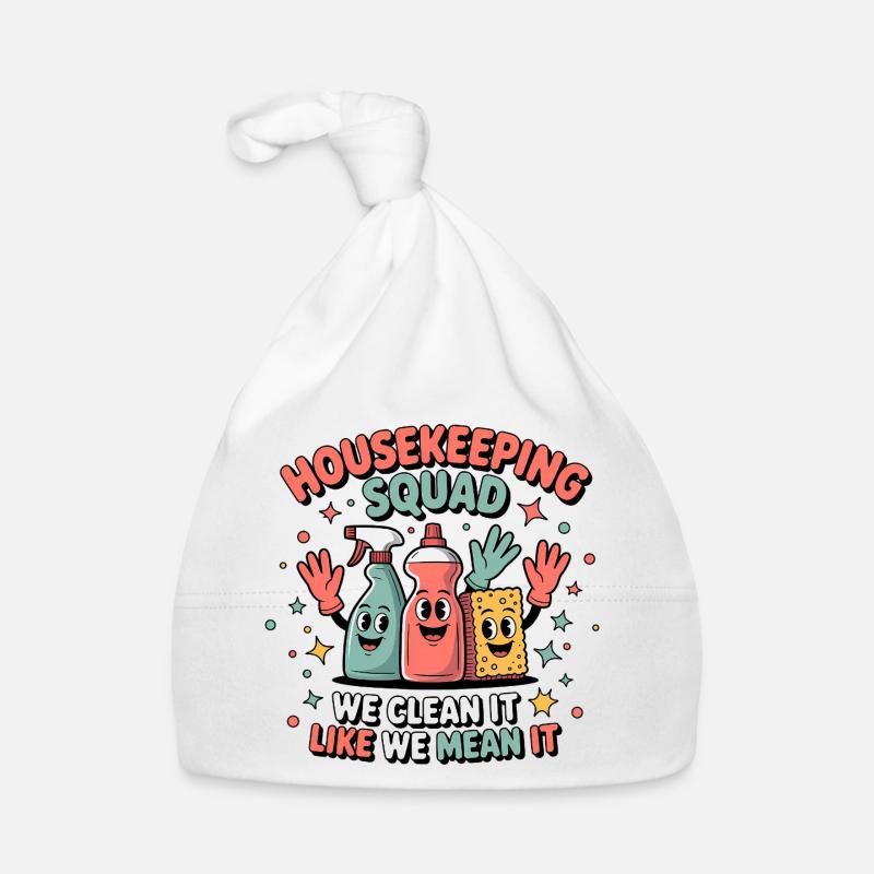 Funny Cleaning Design Organic Baby Cap
