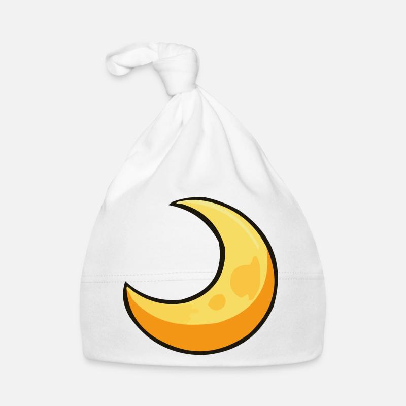 Moon in warm yellow Organic Baby Cap