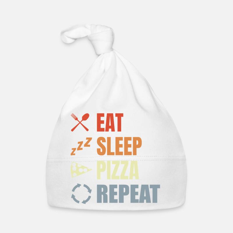Eat Sleep Pizza Repeat Organic Baby Cap