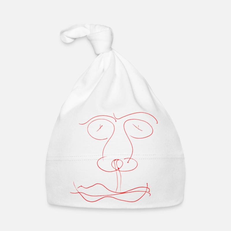 Ligne de face rouge abstraite Bonnet bio Bébé