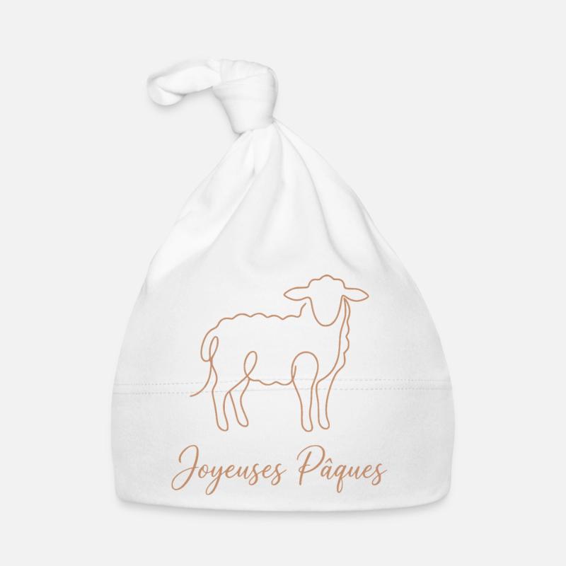 Joyeuses Pâques , Süßes Lämmchen Oster Shirt, Bag Baby Bio-Mütze