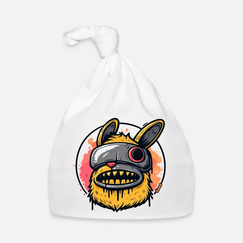 Neon Masked Bunny Monster Organic Baby Cap