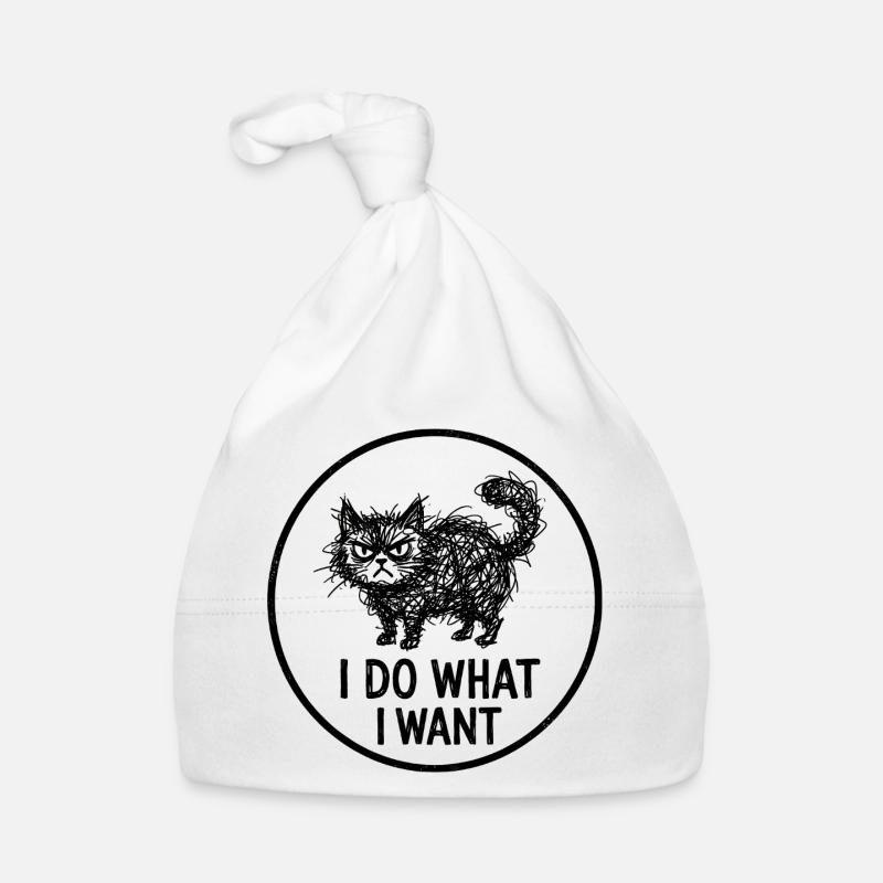 I Do What I Want Cat Logo Organic Baby Cap