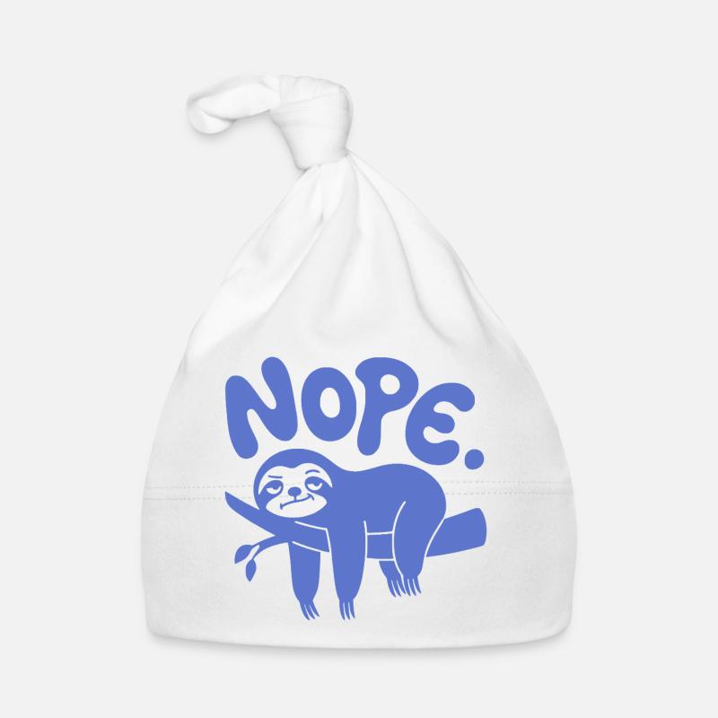 Funny Sloth "Nope" - Lazy Nap & Procrastination Organic Baby Cap
