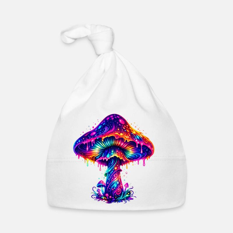 Psychedelic Rainbow Mushroom Organic Baby Cap
