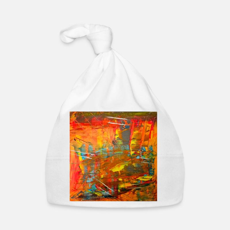 Image abstraite couleur feu Bonnet bio Bébé