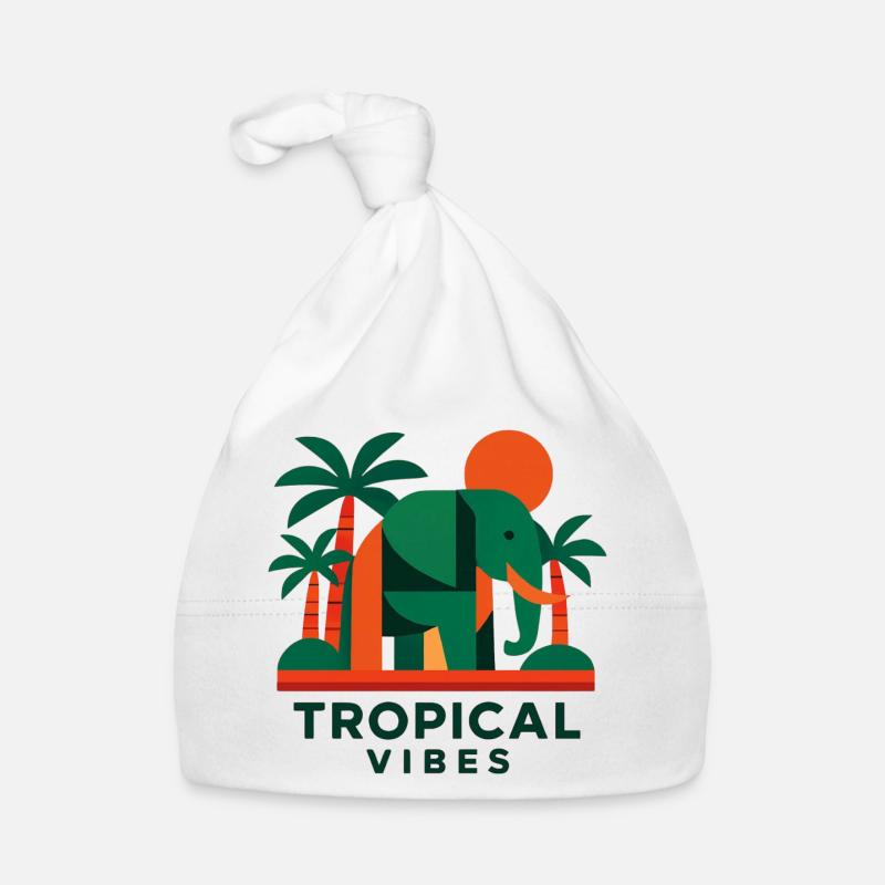 Éléphant tropical Bonnet bio Bébé