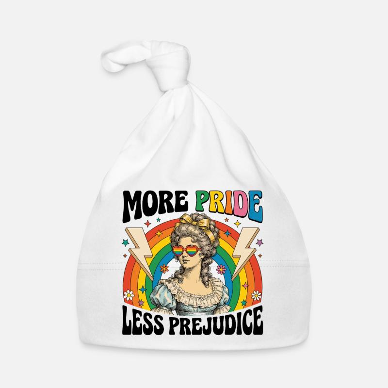 Pride Month LGBTQ - More Pride Less Prejudice Organic Baby Cap