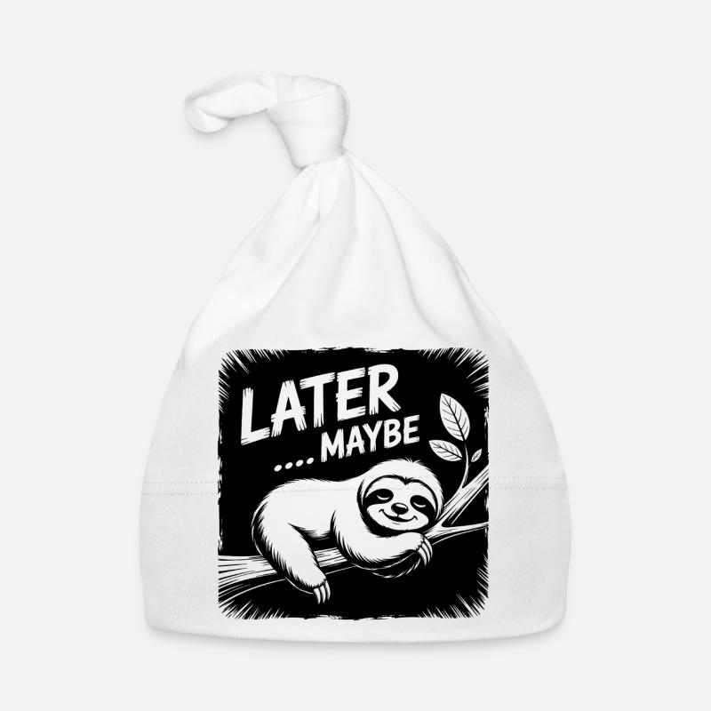 Funny sloth - maybe later Organic Baby Cap