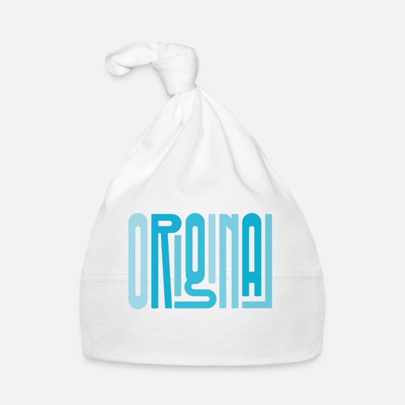 Original blue - Organic Baby Cap - white
