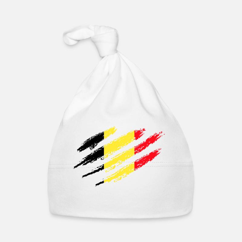 Drapeau de la Belgique griffes coupées marques de rayures Bonnet bio Bébé