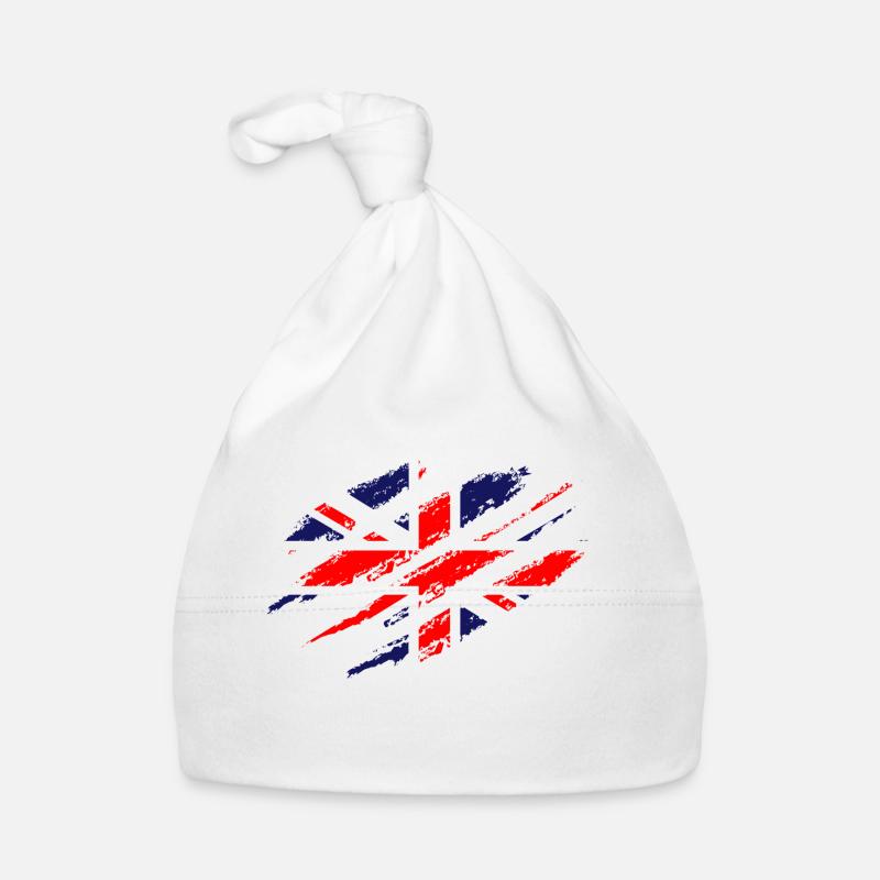 Union Jack Flag Great Britain Flag Scratch UK Organic Baby Cap
