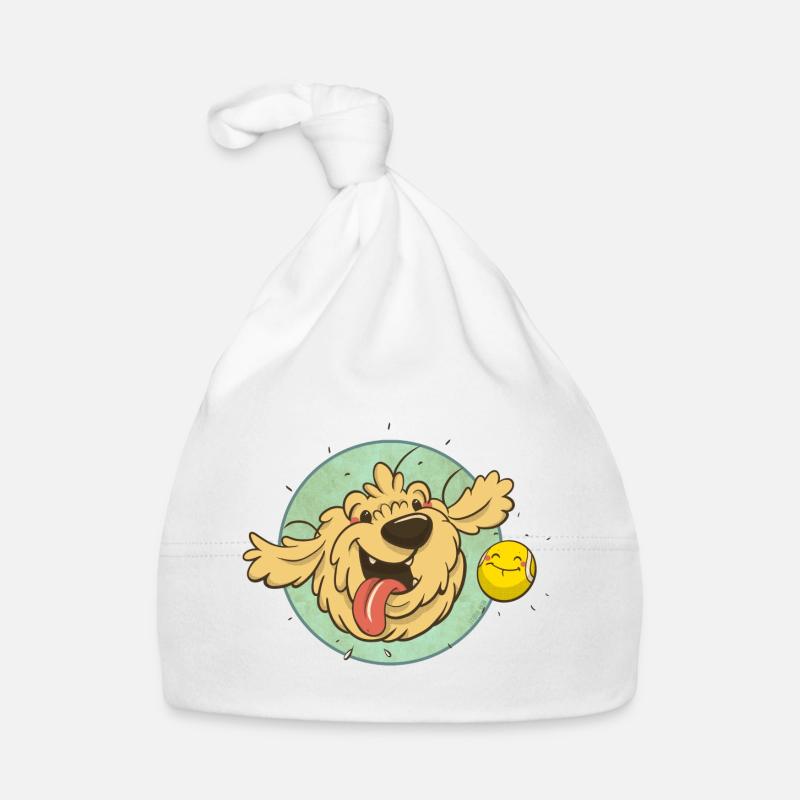 cockapoo Thor mit Tennisball Baby Bio-Mütze