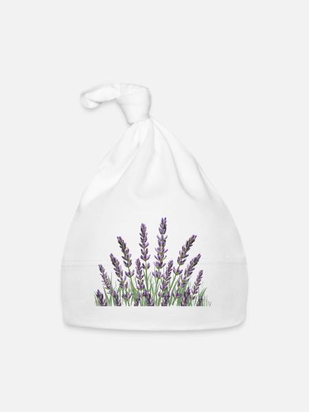 Lavendelhalme Lavendel - Baby Bio-Mütze - Weiß - Vorne