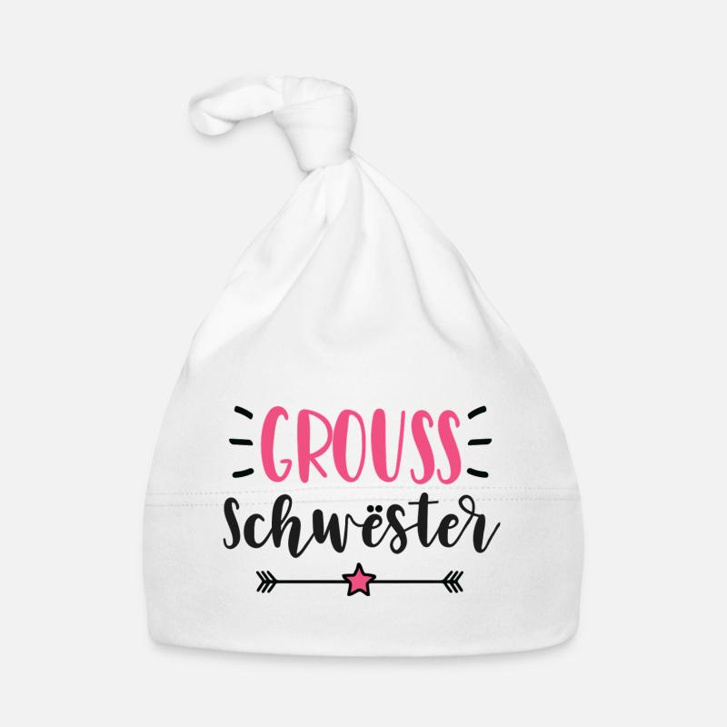 Grouss Schwëster – Der Stolz der großen Schwester Baby Bio-Mütze