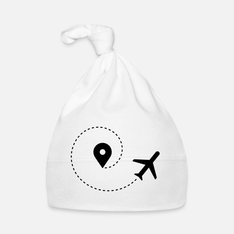 Pointeur d’avion et de carte - Bonnet bio Bébé - blanc