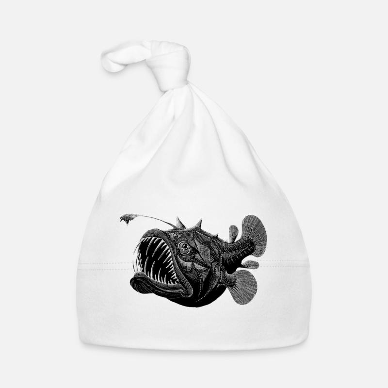 Deep sea fish - Organic Baby Cap - white