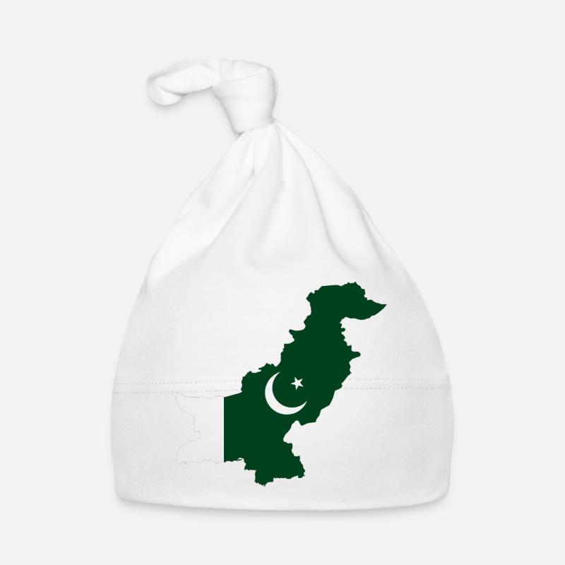 Drapeau pakistan carte drapeau - Bonnet bio Bébé - blanc