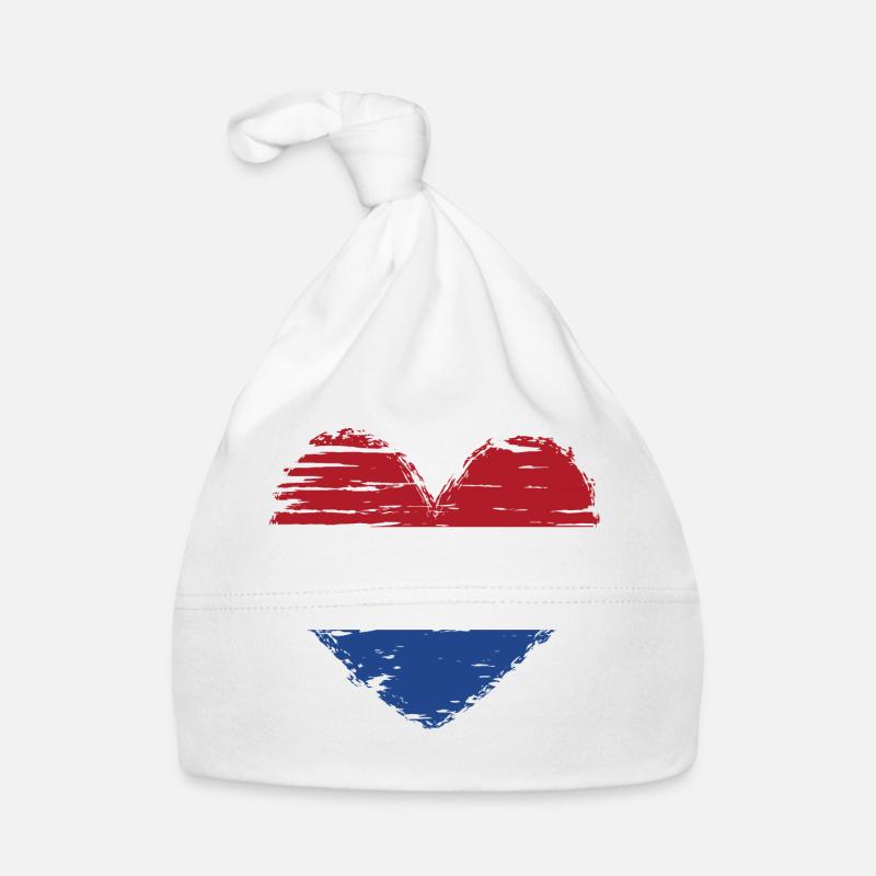Pays-Bas coeur drapeau drapeau blason Bonnet bio Bébé