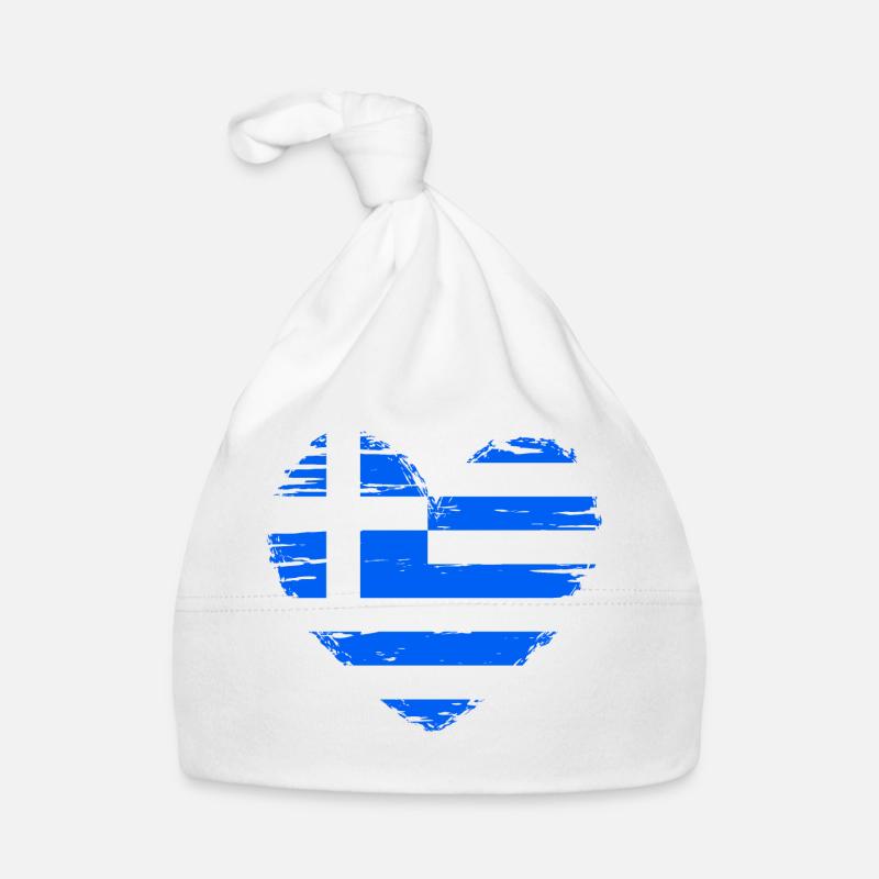 Grece coeur drapeau drapeau blason Bonnet bio Bébé
