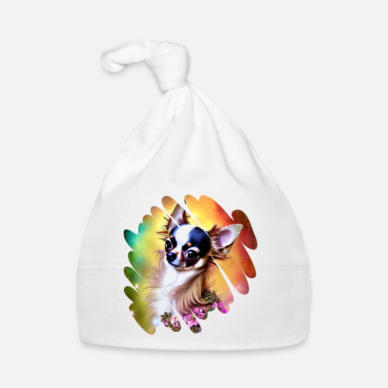 Regenbogen Chihuahua im süßen Hund Graffiti Design Baby Bio-Mütze
