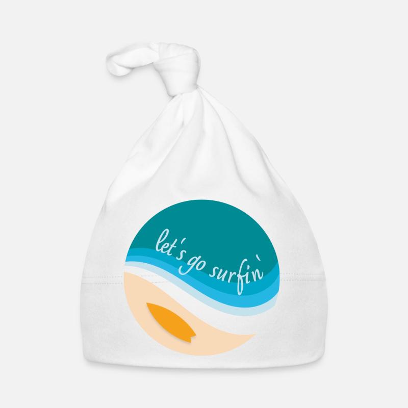 Let’s go surfin' surfing (design rond) Bonnet bio Bébé