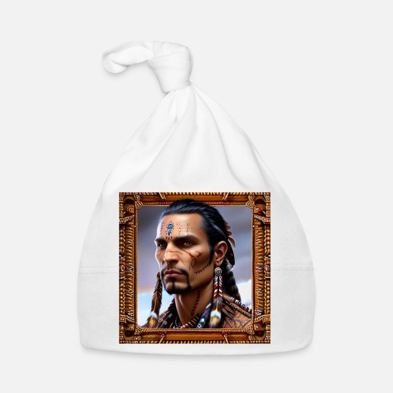Native American Tribesman Organic Baby Cap