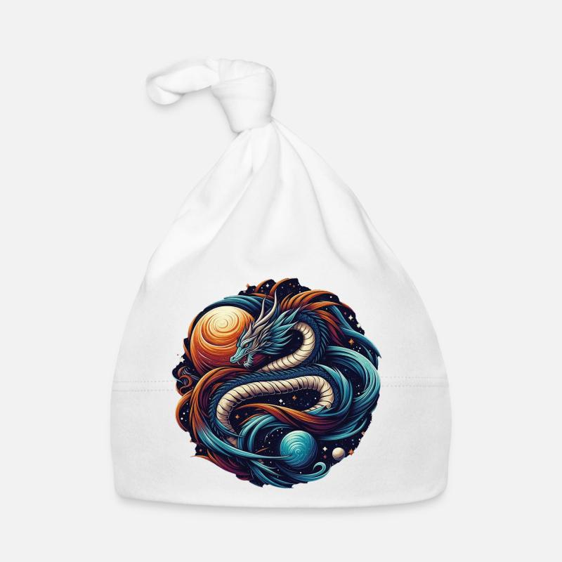 Mystical Cosmic Dragon Artwork Organic Baby Cap