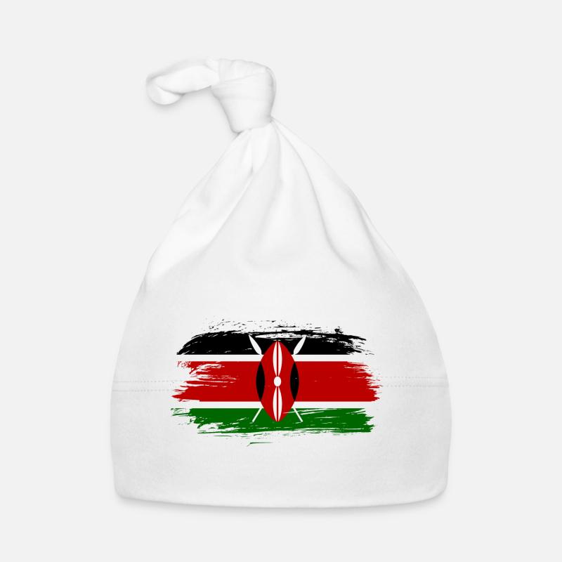 Drapeau du Kenya drapeau - Bonnet bio Bébé - blanc