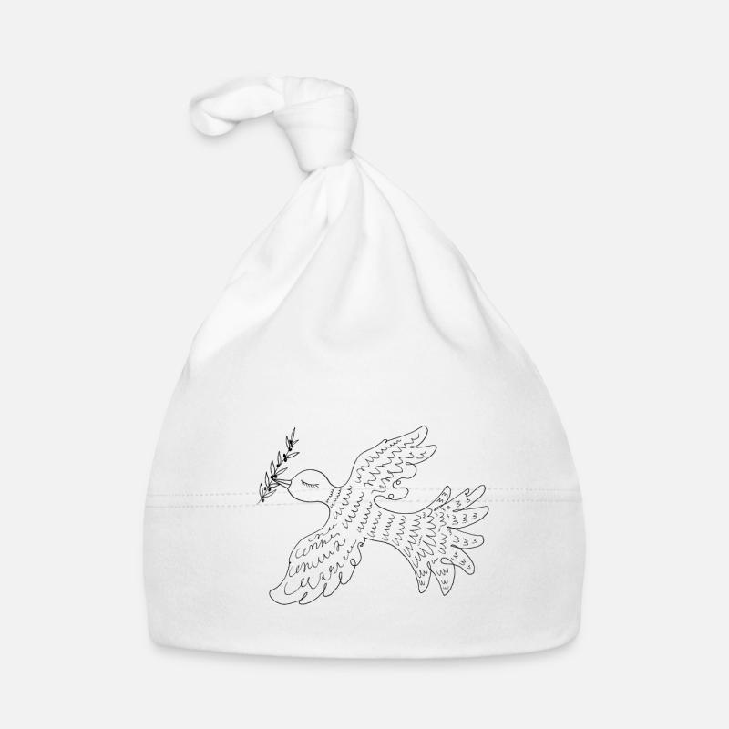Taube mit Zweigen Baby Bio-Mütze