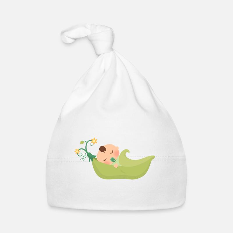 Nettes Baby in einer Hülse Baby Bio-Mütze