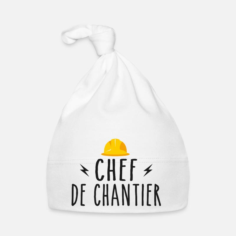 Chef De Chantier - Bonnet bio Bébé - blanc